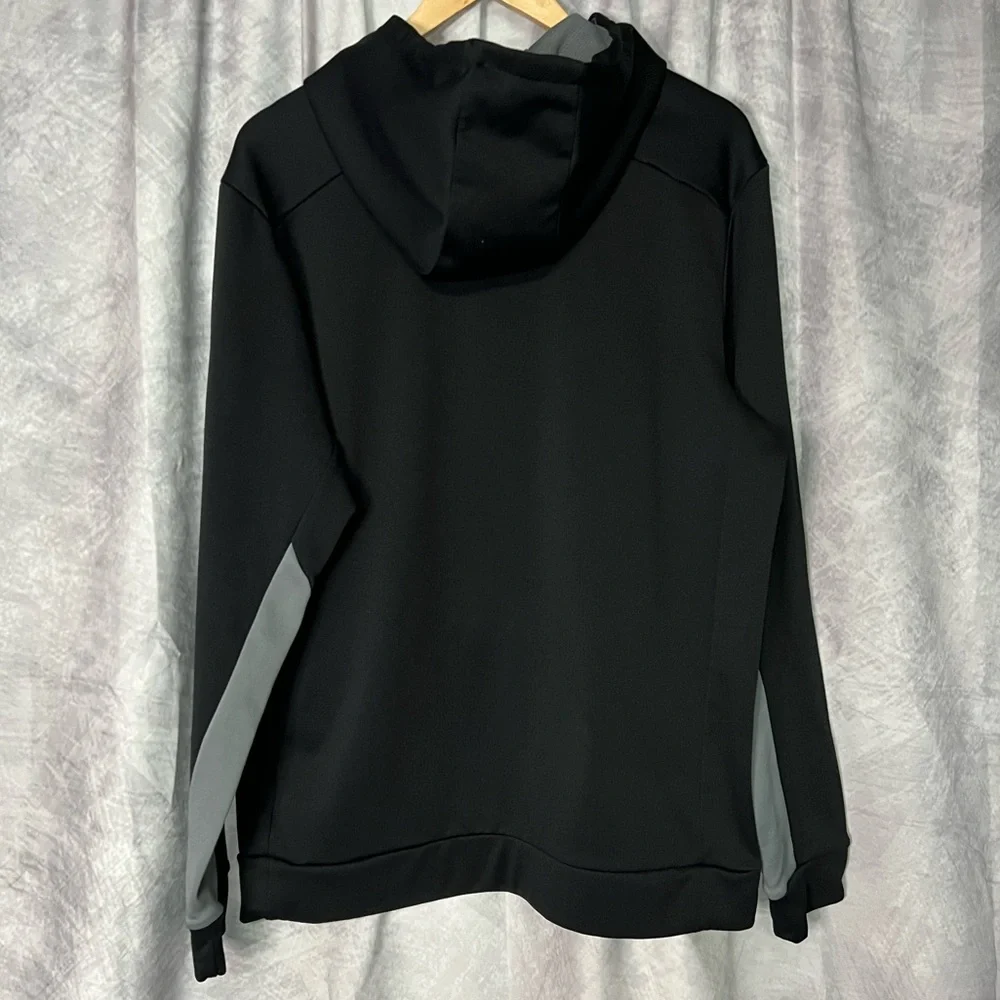 Nike Therma-Fit Black and Gray Logo Hoodie - Large